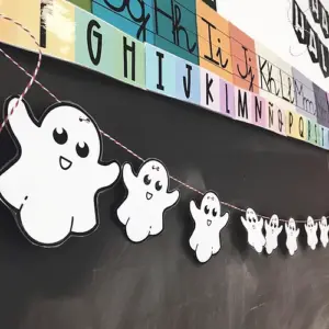 Banderines Halloween blanco y negro