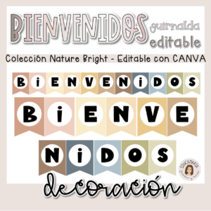 Guirnalda bienvenidos - Colección Nature Bright EDITABLE